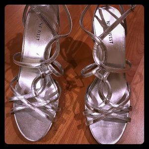 Silver Strappy Heels